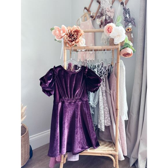 Zara Sugarplum Lush Drapey Soft Velvet Puff Slv Dress 6 - Picture 6 of 6